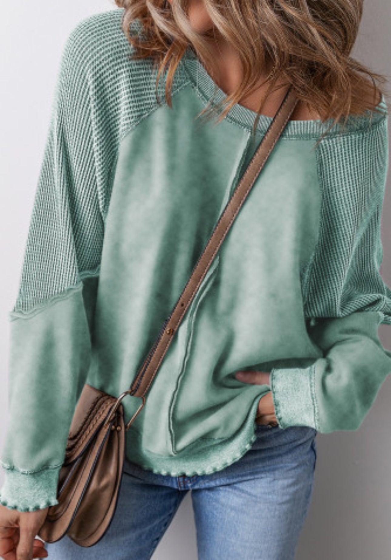 An emerald green comfy sweater