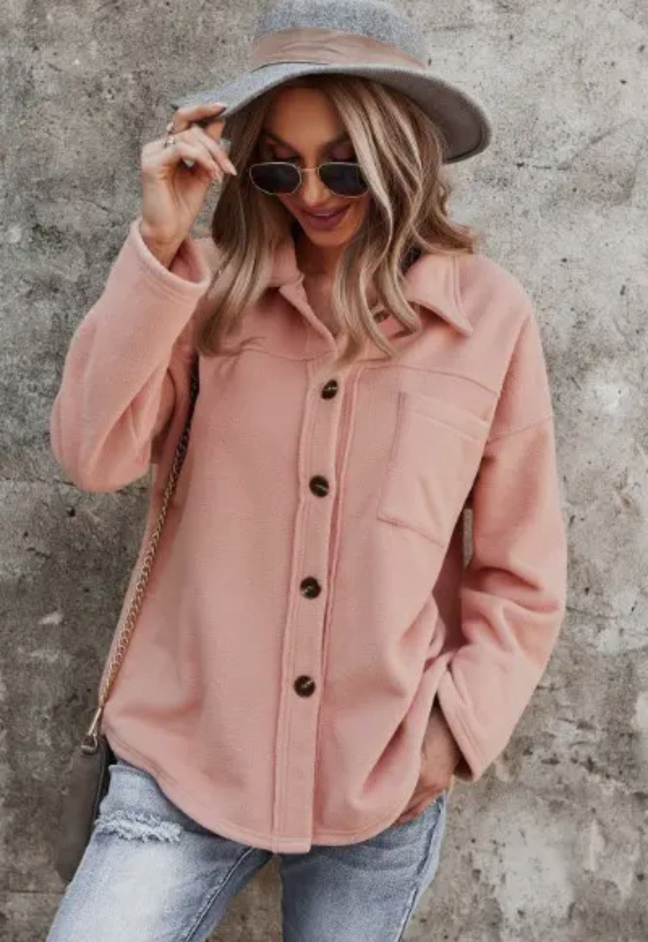 A Soft pink Shacket